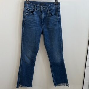 Mother Classic High-Rise Cropped Blue Women's Jeans